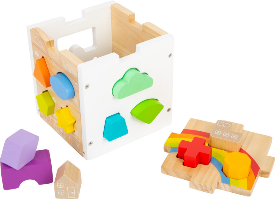 Cube boîte à forme en bois pour bébé